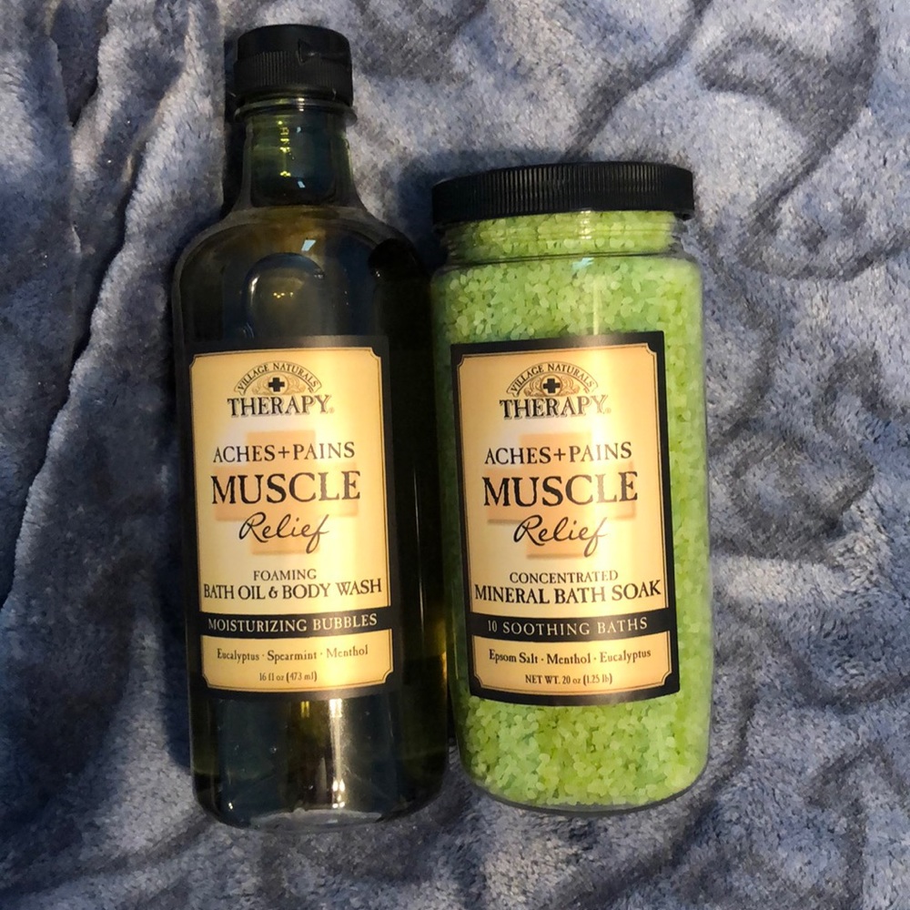 Bath oil/body wash and mineral bath soak